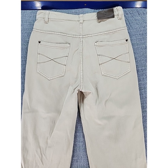 Brunello Cucinelli Skater Jeans Beige Women Relaxed Straight Leg Denim Size 6 - Picture 8 of 13